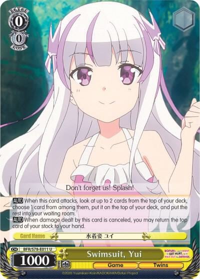 Swimsuit, Yui, BOFURI: I Don't Want to Get Hurt, so I'll Max Out My Defense BFR/S78-E011 U
