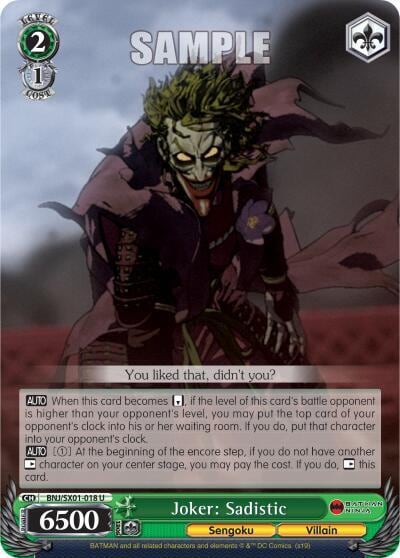 Joker: Sadistic, Batman Ninja BNJ/SX01-018 U