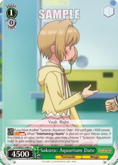 Sakura: Aquarium Date, Cardcaptor Sakura: Clear Card CCS/WX01-040 U