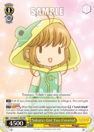 Sakura: Got You Covered, Cardcaptor Sakura: Clear Card CCS/WX01-002 RR