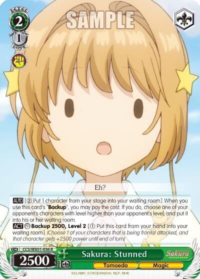 Sakura: Stunned, Cardcaptor Sakura: Clear Card CCS/WX01-036 R