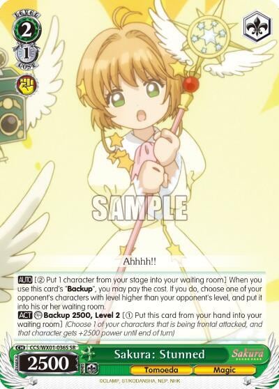 Sakura: Stunned (SR), Cardcaptor Sakura: Clear Card CCS/WX01-036S SR