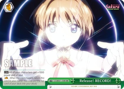 Release! RECORD! (RRR), Cardcaptor Sakura: Clear Card CCS/WX01-054R RRR