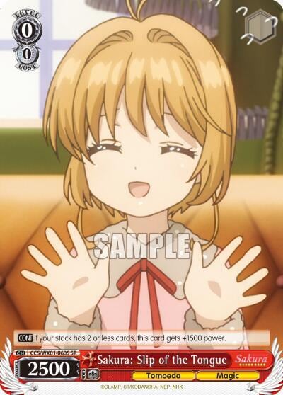 Sakura: Slip of the Tongue (SR), Cardcaptor Sakura: Clear Card CCS/WX01-060S SR