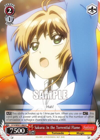 Sakura: In the Torrential Flame, Cardcaptor Sakura: Clear Card CCS/WX01-066 U