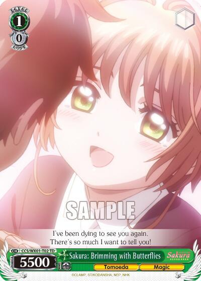 Sakura: Brimming with Butterflies, Cardcaptor Sakura: Clear Card CCS/WX01-T02 TD
