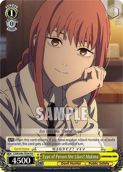 Type of Person She Likes? Makima, Chainsaw Man CSM/S96-TE04 TD