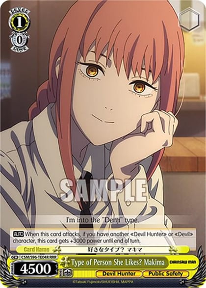 Type of Person She Likes? Makima (RRR), Chainsaw Man CSM/S96-TE04R RRR