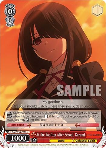 At the Rooftop After School, Kurumi, Date A Live Vol.2 DAL/W99-E059 U