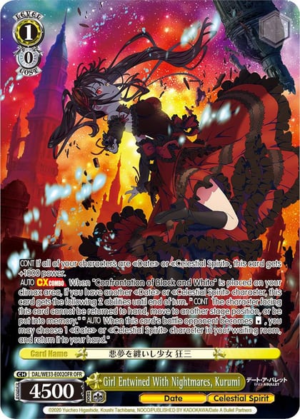 Girl Entwined With Nightmares, Kurumi (OFR), Date A Bullet DAL/WE33-E002OFR OFR