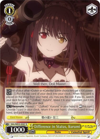 Difference in Status, Kurumi, Date A Bullet DAL/WE33-E007 R