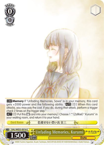 Unfading Memories, Kurumi (Parallel Foil), Date A Bullet DAL/WE33-E016 C