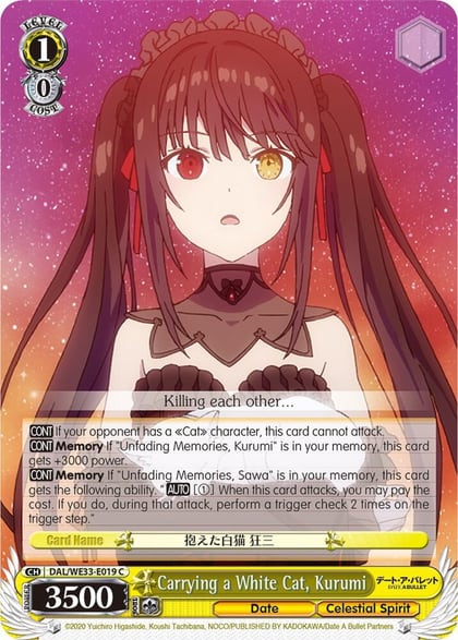 Carrying a White Cat, Kurumi, Date A Bullet DAL/WE33-E019 C
