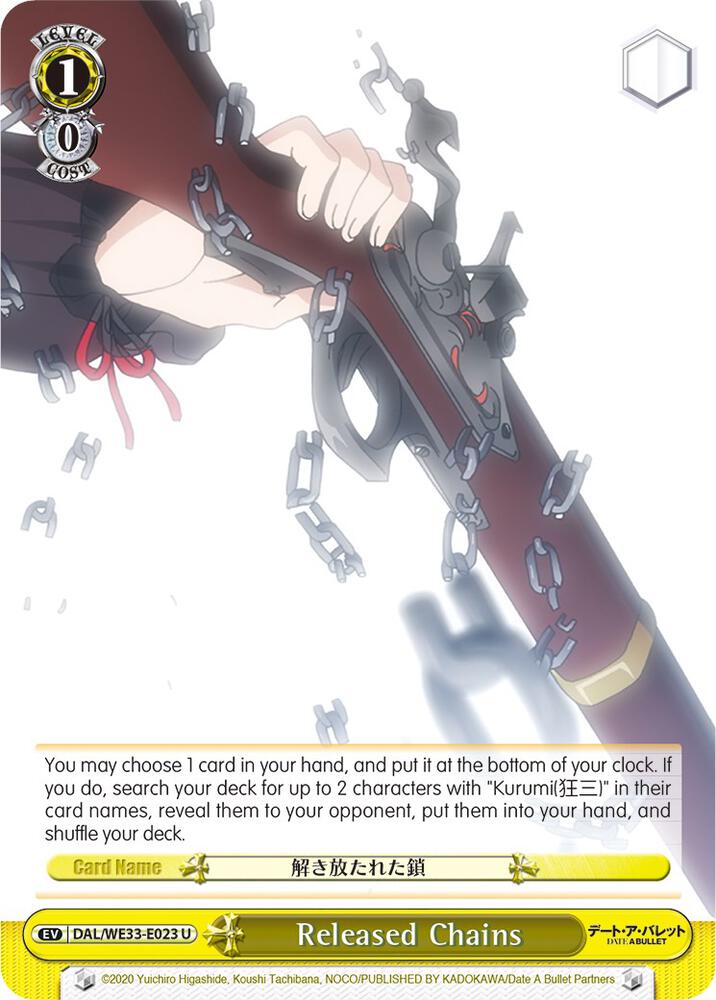 Released Chains, Date A Bullet DAL/WE33-E023 U