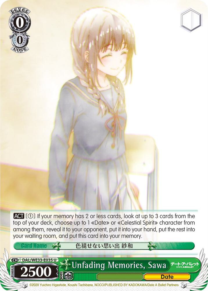 Unfading Memories, Sawa, Date A Bullet DAL/WE33-E035 U