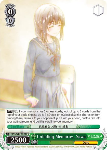 Unfading Memories, Sawa (Parallel Foil), Date A Bullet DAL/WE33-E035 U