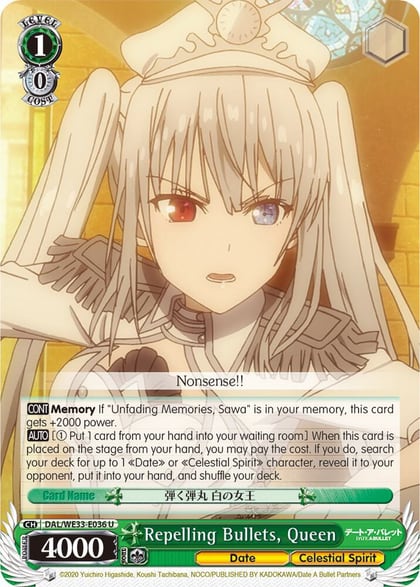 Repelling Bullets, Queen (Parallel Foil), Date A Bullet DAL/WE33-E036 U