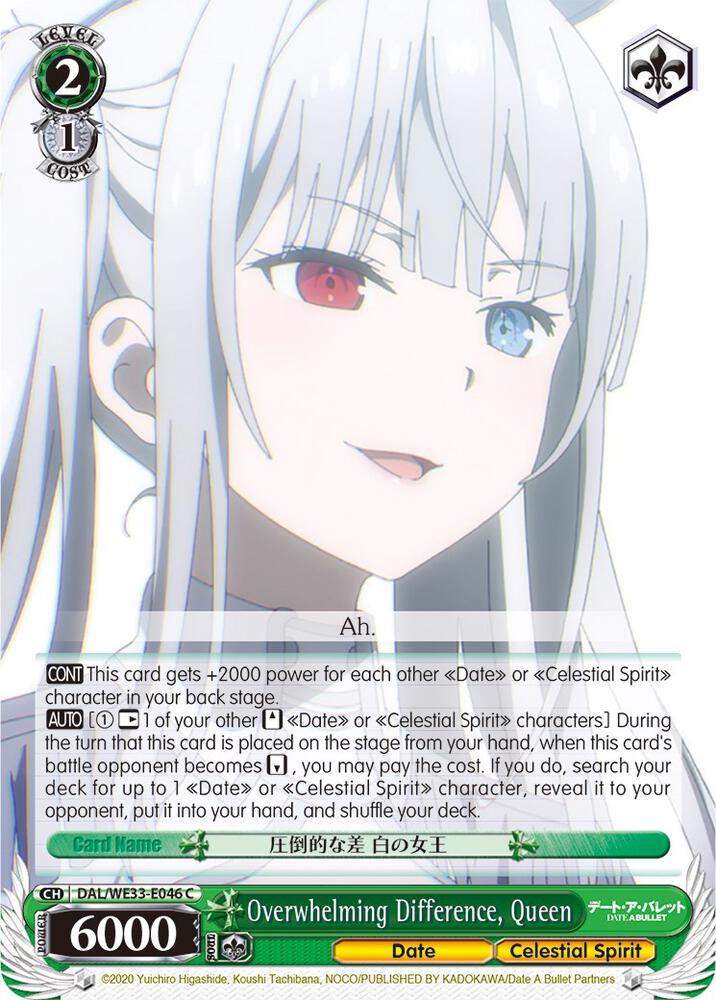 Overwhelming Difference, Queen, Date A Bullet DAL/WE33-E046 C