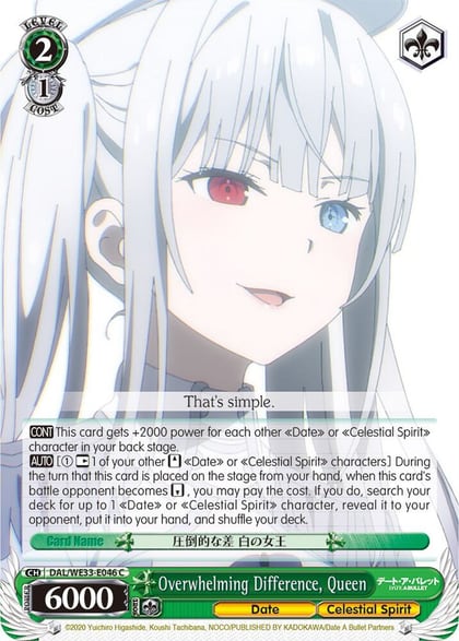 Overwhelming Difference, Queen (Parallel Foil), Date A Bullet DAL/WE33-E046 C