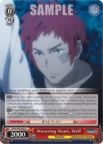 Wavering Heart, Welf, Is it Wrong to Try to Pick Up Girls in a Dungeon? DDM/S88-E062 C