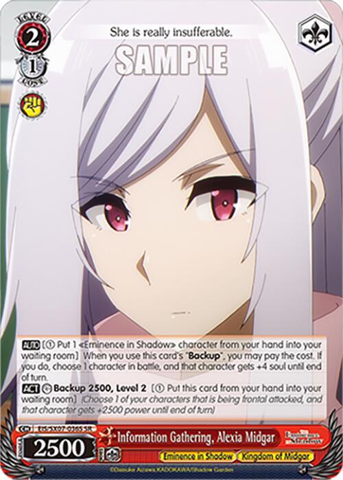 Information Gathering, Alexia Midgar (SR), The Eminence in Shadow EIS/SX07-036S