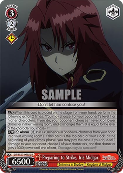 Preparing to Strike, Iris Midgar (SR), The Eminence in Shadow EIS/SX07-049S