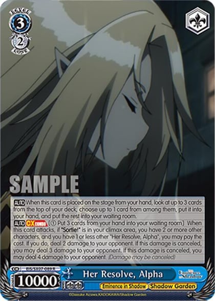Her Resolve, Alpha, The Eminence in Shadow EIS/SX07-089