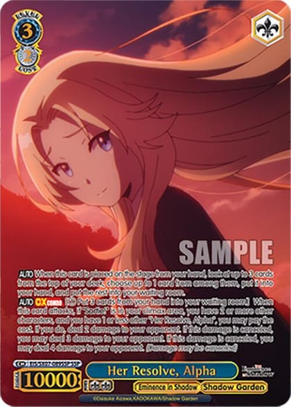 Her Resolve, Alpha (SSP), The Eminence in Shadow EIS/SX07-089SSP