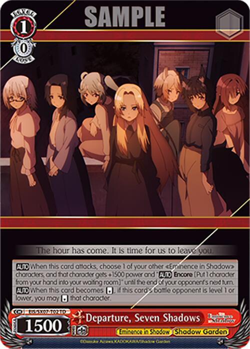 Departure, Seven Shadows, The Eminence in Shadow EIS/SX07-T02