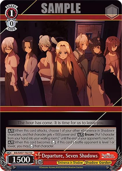 Departure, Seven Shadows, The Eminence in Shadow EIS/SX07-T02