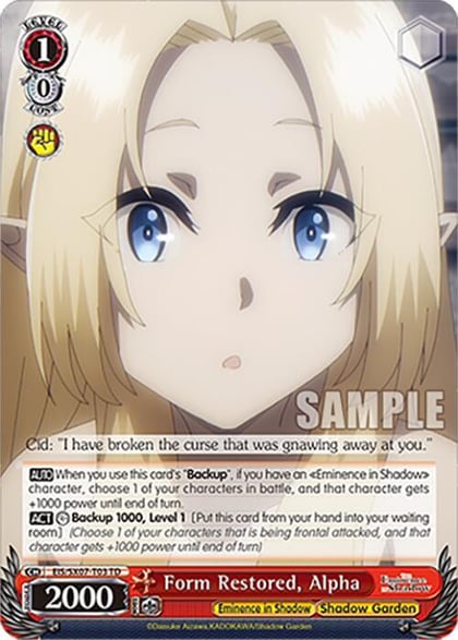 Form Restored, Alpha, The Eminence in Shadow EIS/SX07-T03