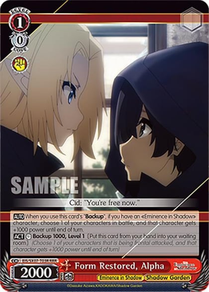 Form Restored, Alpha (RRR), The Eminence in Shadow EIS/SX07-T03R