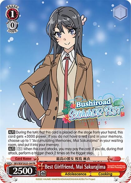 Best Girlfriend, Mai Sakurajima (Summer Fest 2025), Bushiroad Event Cards SBY/BSF2025-04 PR
