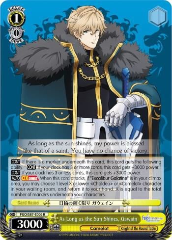 As Long as the Sun Shines, Gawain, Fate/Grand Order THE MOVIE Divine Realm of the Round Table: Camelot FGO/S87-E006 R