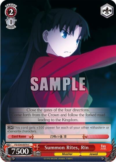 Summon Rites, Rin, Fate/stay night [Unlimited Blade Works] FS/S34-E070 C