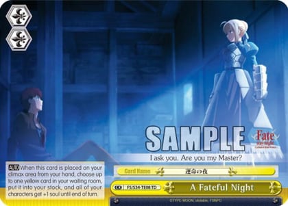 A Fateful Night (TD), Fate/stay night [Unlimited Blade Works] FS/S34-TE08 TD