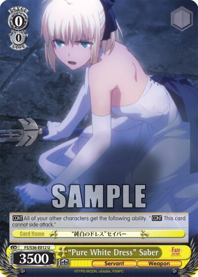 "Pure White Dress" Saber, Fate/stay night [Unlimited Blade Works] Vol. II FS/S36-E012 U