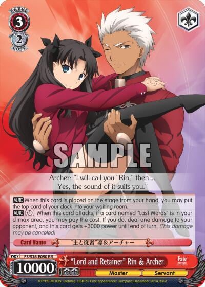 "Lord and Retainer" Rin & Archer, Fate/stay night [Unlimited Blade Works] Vol. II FS/S36-E050 RR