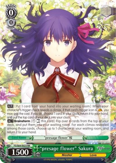 "presage flower" Sakura, Fate/stay night [Heaven’s Feel] FS/S64-E023 RR