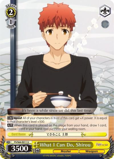 What I Can Do, Shirou, Fate/stay night [Heaven’s Feel] FS/S64-E011 U