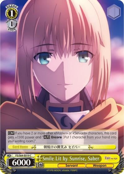 Smile Lit by Sunrise, Saber, Fate/stay night [Heaven’s Feel] FS/S64-E019 C