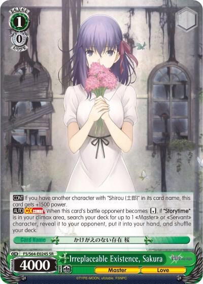 Irreplaceable Existence, Sakura (SR), Fate/stay night [Heaven’s Feel] FS/S64-E024S SR