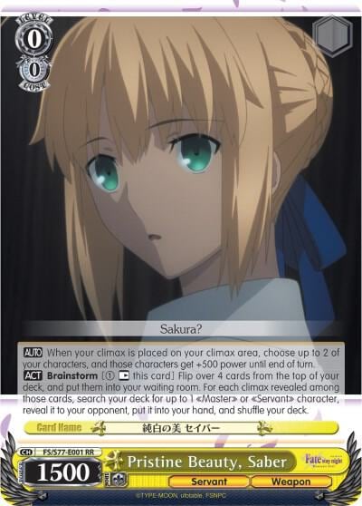 Pristine Beauty, Saber, Fate/stay night [Heaven’s Feel] Vol.2 FS/S77-E001 RR