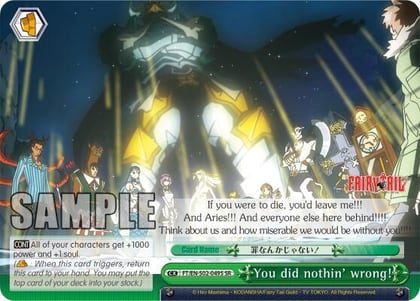 You did nothin' wrong! (SR), Fairy Tail ver.E FT/EN-S02-049S SR