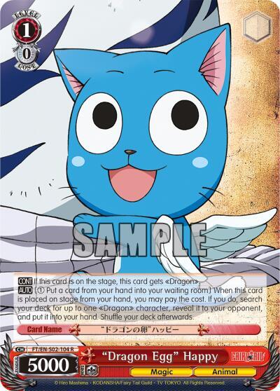 "Dragon Egg" Happy, Fairy Tail ver.E FT/EN-S02-104 R