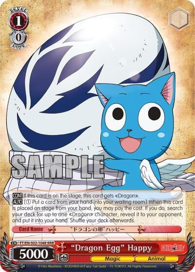 "Dragon Egg" Happy (RRR), Fairy Tail ver.E FT/EN-S02-104R RRR