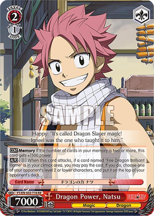 Dragon Power, Natsu, Fairy Tail Chronicle Set FT/EN-S02-T16 TD RE