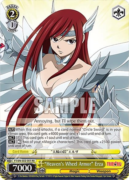 "Heaven's Wheel Armor" Erza, Fairy Tail Chronicle Set FT/EN-S02-001 RR RE