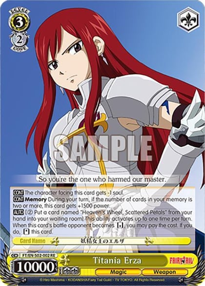 Titania Erza, Fairy Tail Chronicle Set FT/EN-S02-002 RR RE