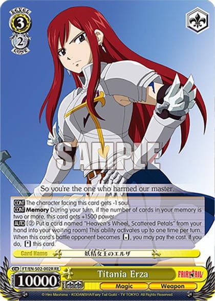 Titania Erza (RRR), Fairy Tail Chronicle Set FT/EN-S02-002R RRR RE